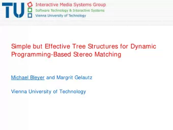Simple but Effective Tree Structures for Dynamic  Programming-Based Stereo Matching  Michael Bleyer