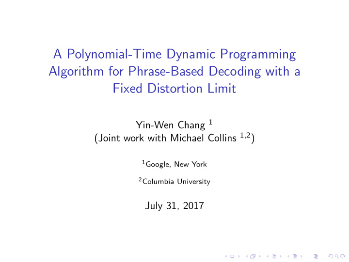 a polynomial time dynamic programming algorithm for