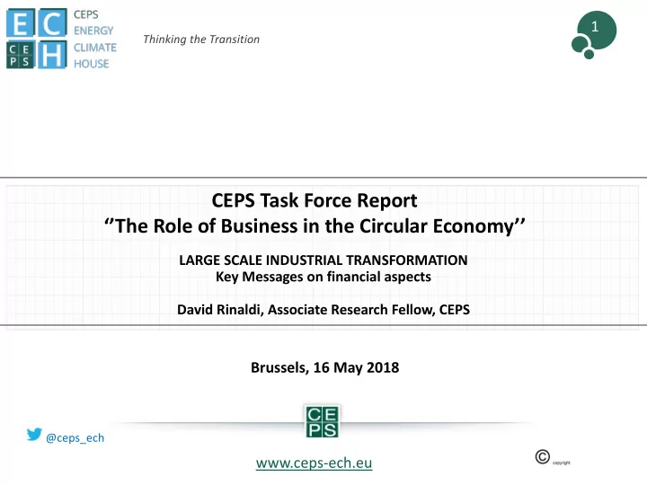 ceps task force report the role of business in the