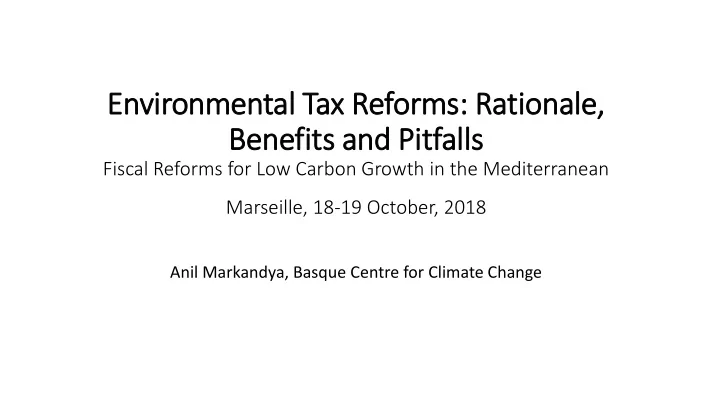 environmental tax reforms rationale