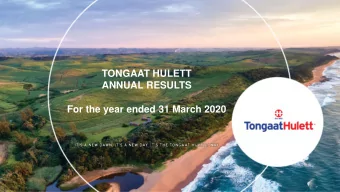 ANNUAL RESULTS  For the year ended 31 March 2020  Presenters  Gavin Hudson  Chief Executive Officer