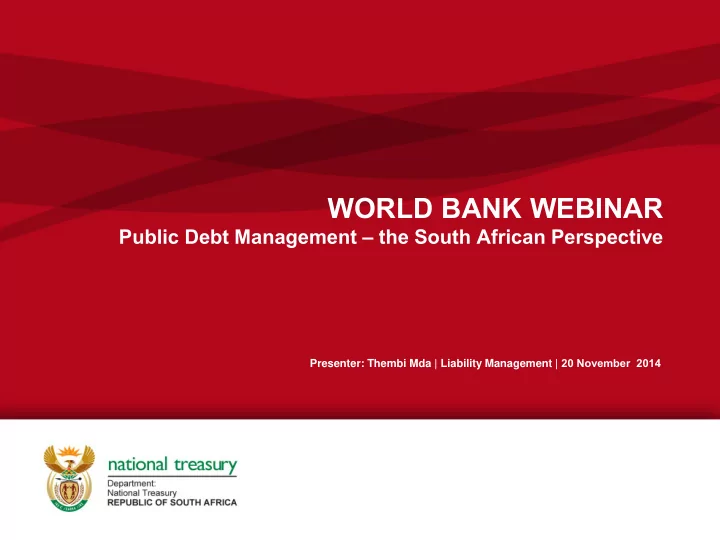 world bank webinar