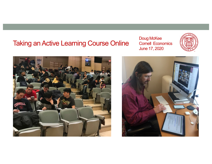taking an active learning course online