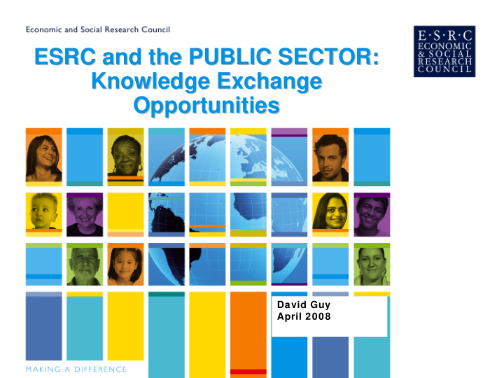 esrc and the public sector esrc and the public sector