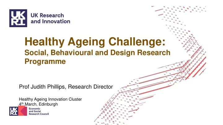 healthy ageing challenge