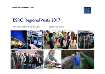 ESRC Regional Visits 2017  Professor Jane Elliott, CEO  @JaneElliott66  External Context and