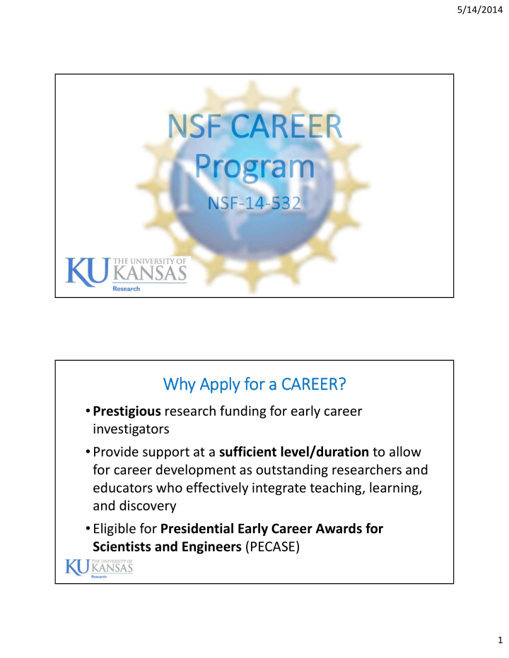 nsf nsf career career pr program