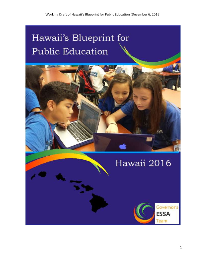 working draft of hawaii s blueprint for public education