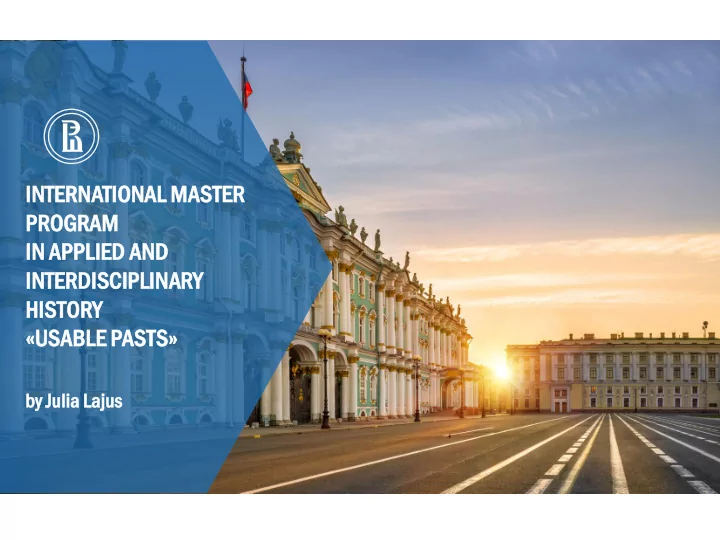 by julia lajus by us hse university 1 content chapter 1
