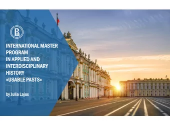 by Julia Lajus  by  us HSE UNIVERSITY| 1  CONTENT  CHAPTER 1 : CONCEPT OF THE PROGR  GRAM  CHAPTER