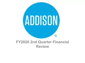 FY2020 2nd Quarter Financial  Review  Executive Dashboard  2nd Quarter, 2020 Fiscal Year