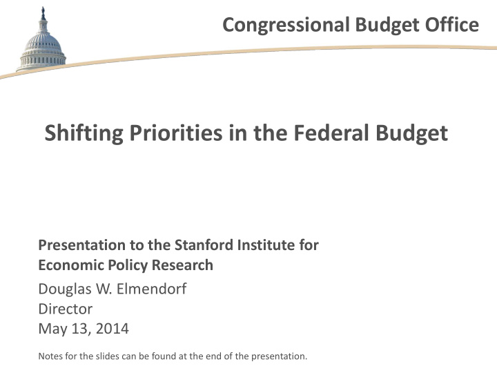 shifting priorities in the federal budget