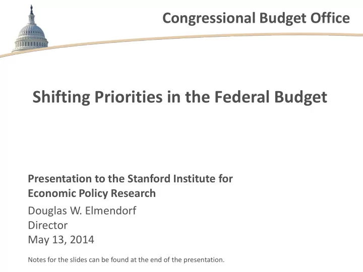 shifting priorities in the federal budget