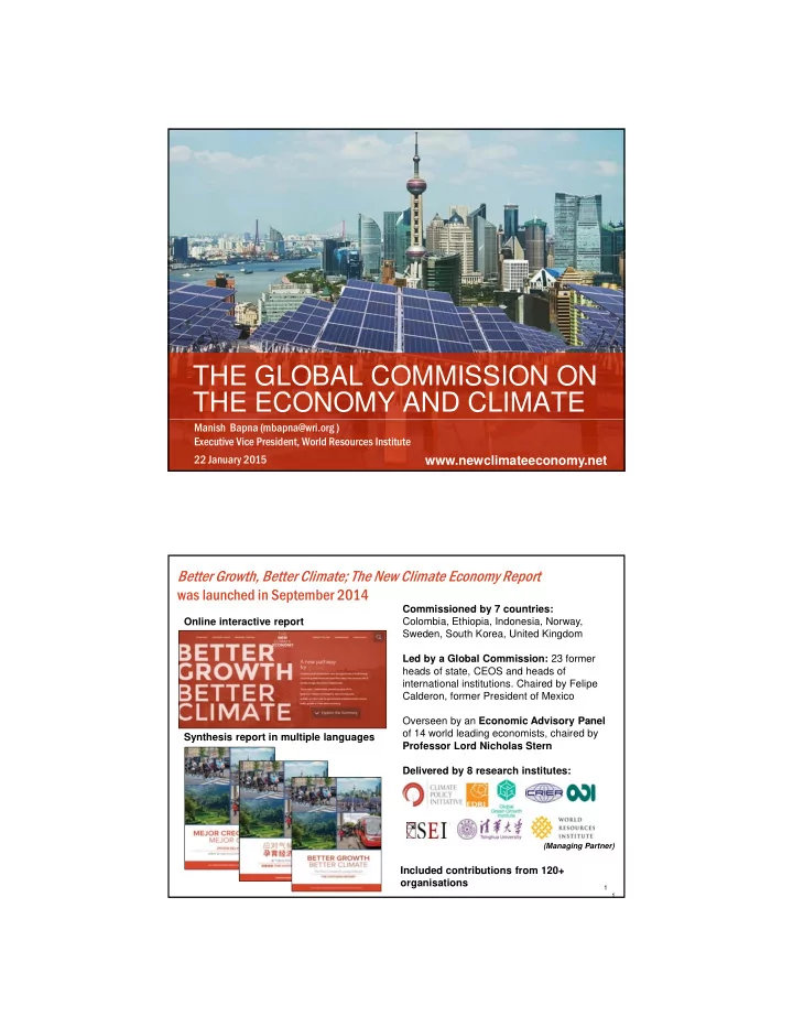 the global commission on the economy and climate