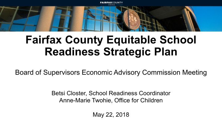 fairfax county equitable school readiness strategic plan