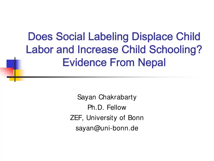 does social labeling displace child labor and increase