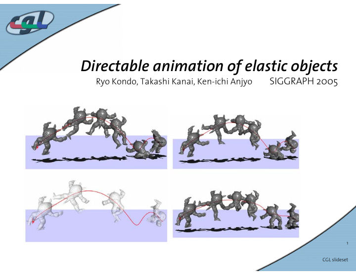 directable animation of elastic objects