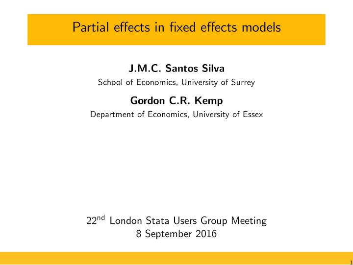 partial effects in fixed effects models