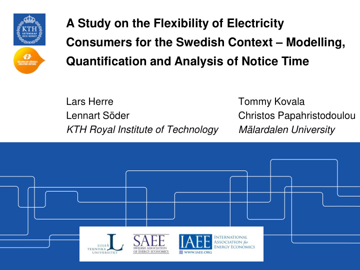 a study on the flexibility of electricity consumers for