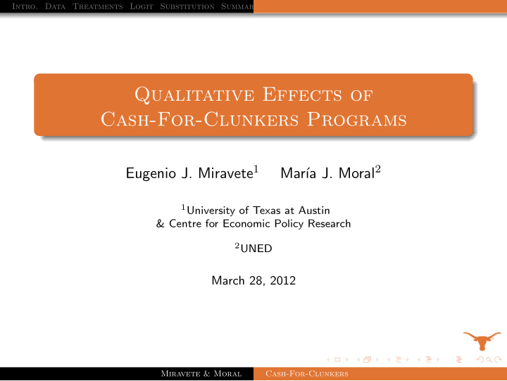 qualitative effects of cash for clunkers programs