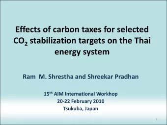 Effects of carbon taxes for selected CO 2 stabilization targets on the Thai  energy system  Ram  M.