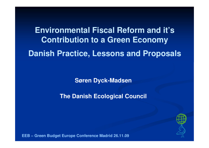 environmental fiscal reform and it s contribution to a