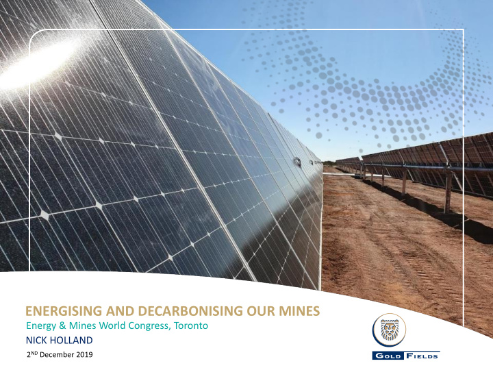 energising and decarbonising our mines