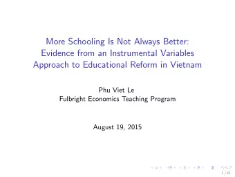 More Schooling Is Not Always Better:  Evidence from an Instrumental Variables  Approach to