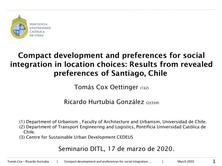 compact development and preferences for social
