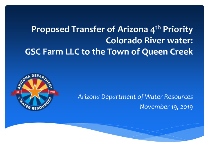 proposed transfer of arizona 4 th priority colorado river