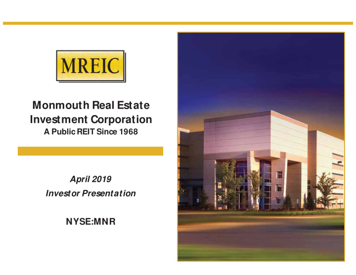 monmouth real estate investment corporation