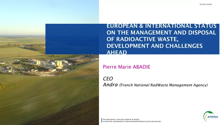 european international status on the management and