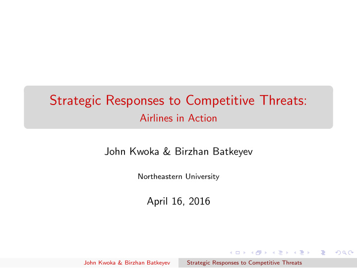 strategic responses to competitive threats