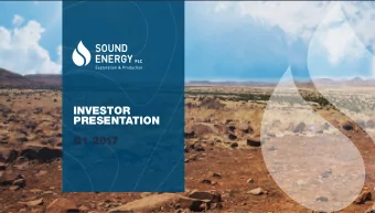 INVESTOR  PRESENTATION  Q1 2017  BUILDING A MID-CAP AFRICAN  &amp; EUROPEAN GAS COMPANY  REGIONAL