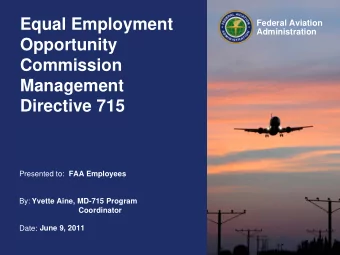 Equal Employment  Federal Aviation  Administration  Opportunity  Commission  Management  Directive