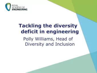 Tackling the diversity  deficit in engineering  Polly Williams, Head of  Diversity and Inclusion