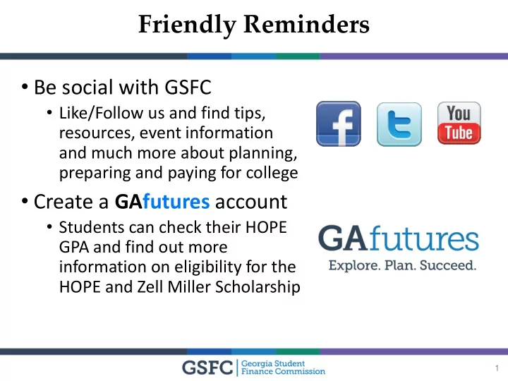 friendly reminders