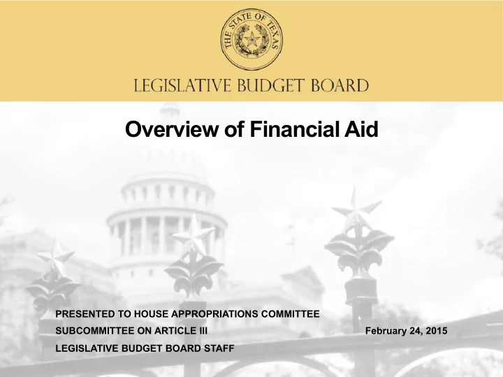 overview of financial aid
