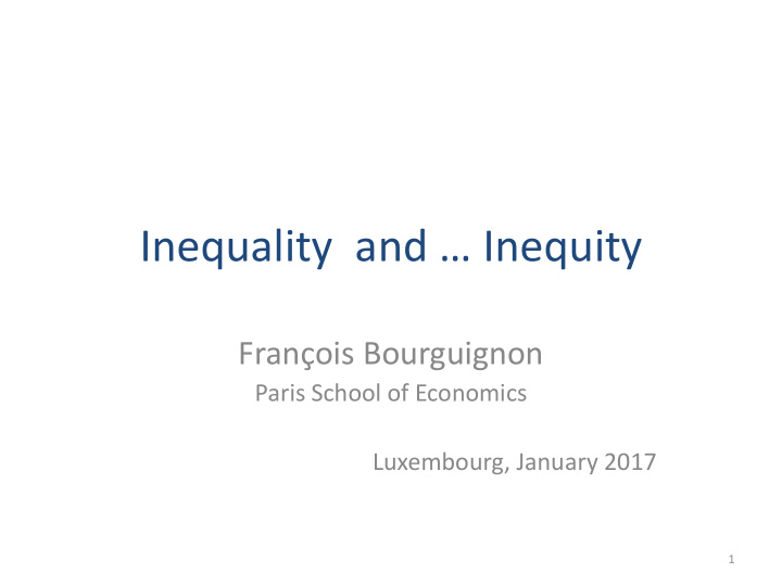 inequality and inequity