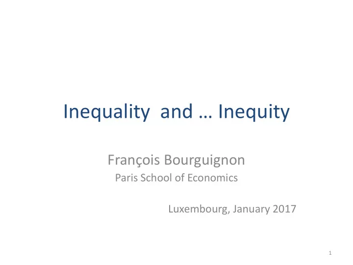 inequality and inequity