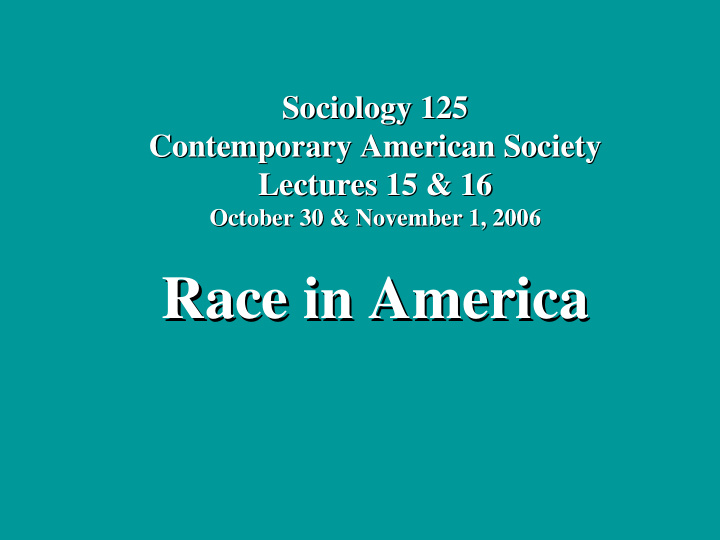 race in america race in america i introductory remarks