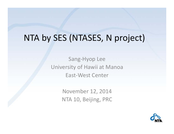 nta by ses ntases n project