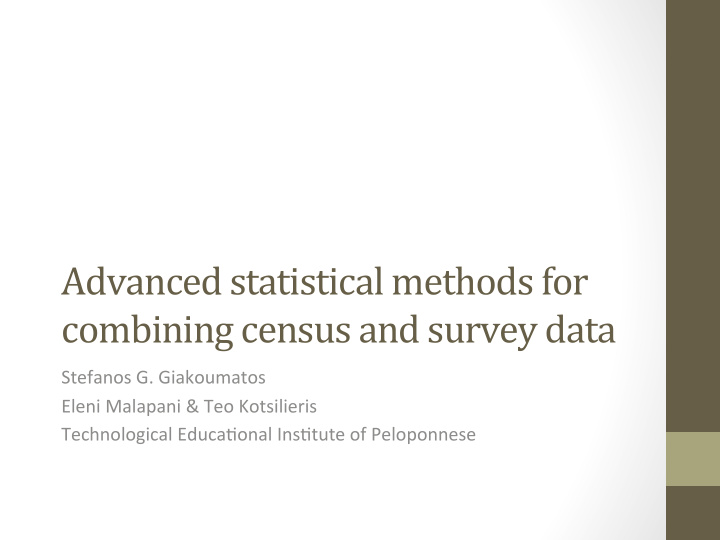 advanced statistical methods for combining census and