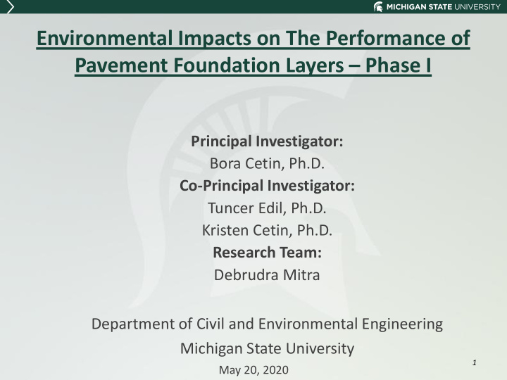 pavement foundation layers phase i
