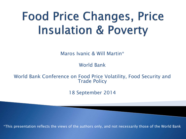 18 september 2014 this presentation reflects the views of