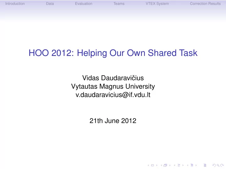 hoo 2012 helping our own shared task