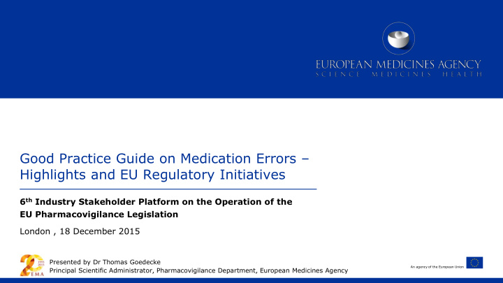 good practice guide on medication errors