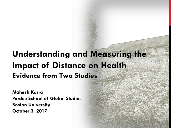 impact of distance on health