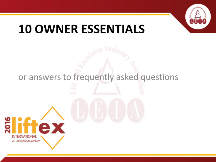 10 owner essentials