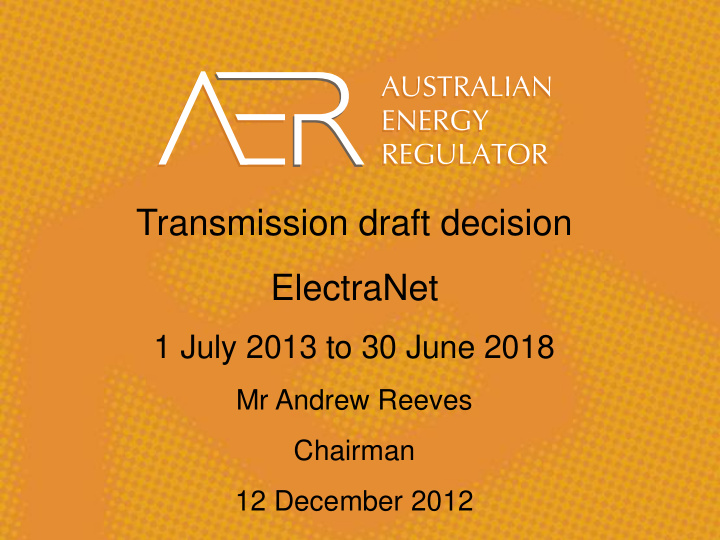 transmission draft decision electranet